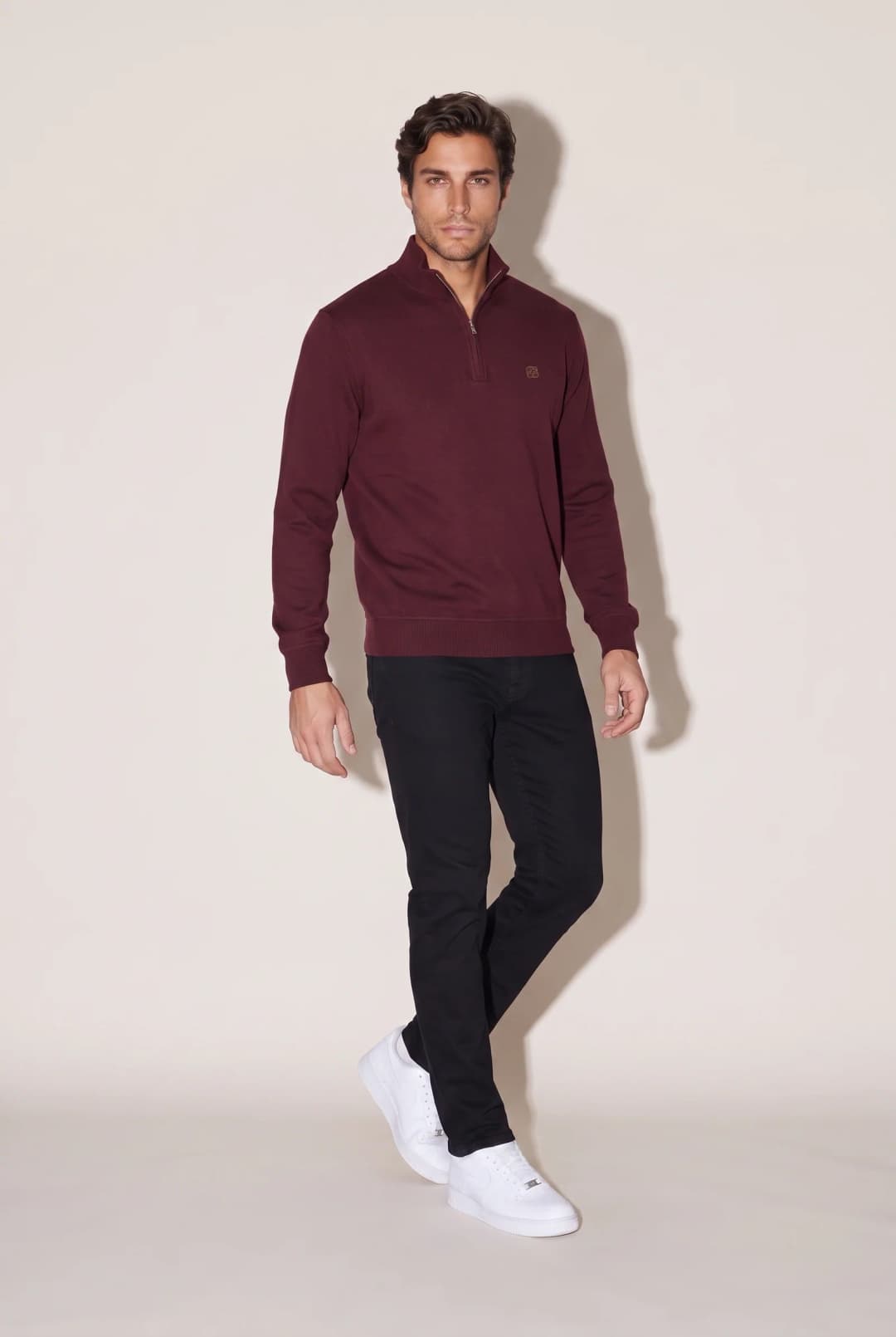 Dik Yaka Nakışlı Selanik Sweatshirt