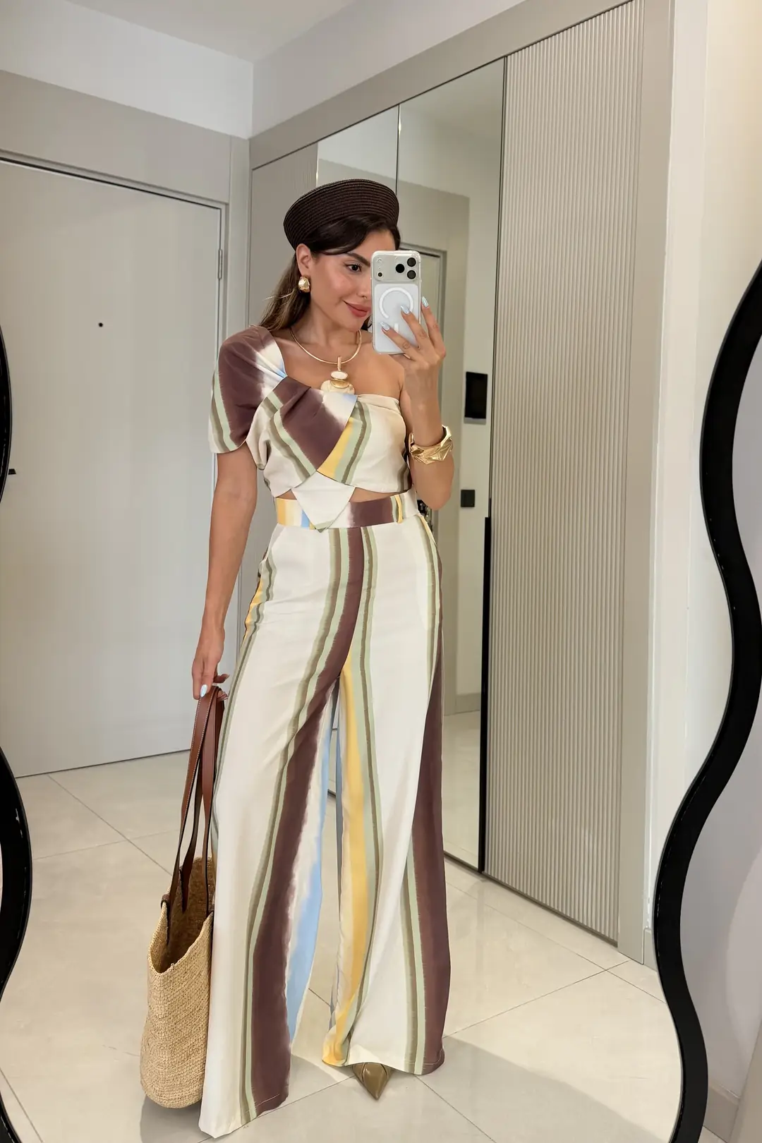 Baskılı Büstiyer Pantolon Takım