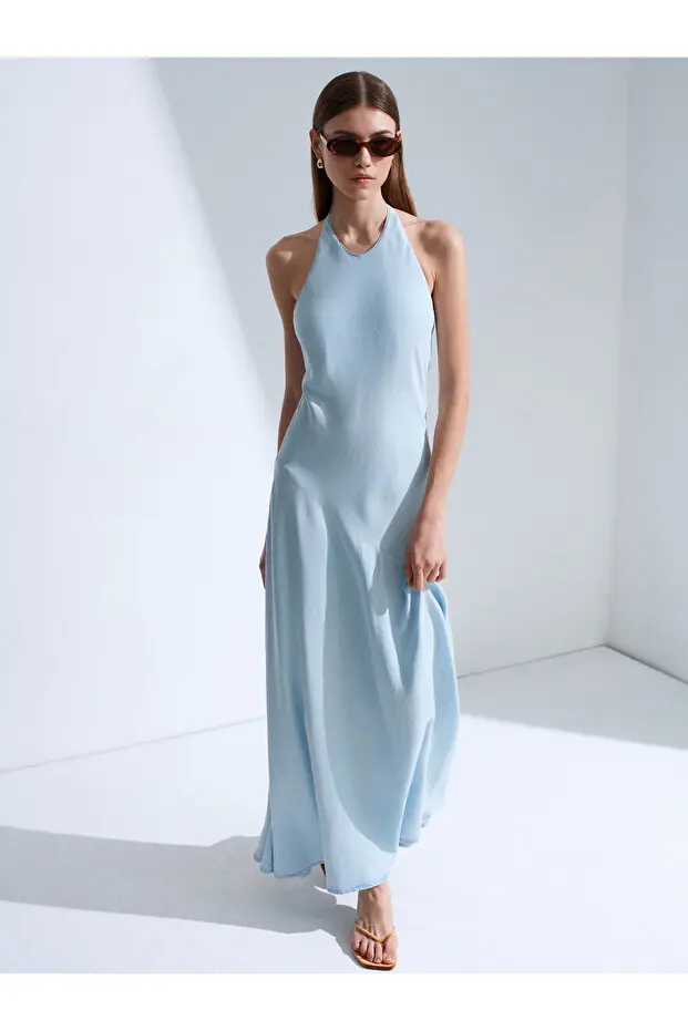 Çıtçıtlı Tencel Elbise