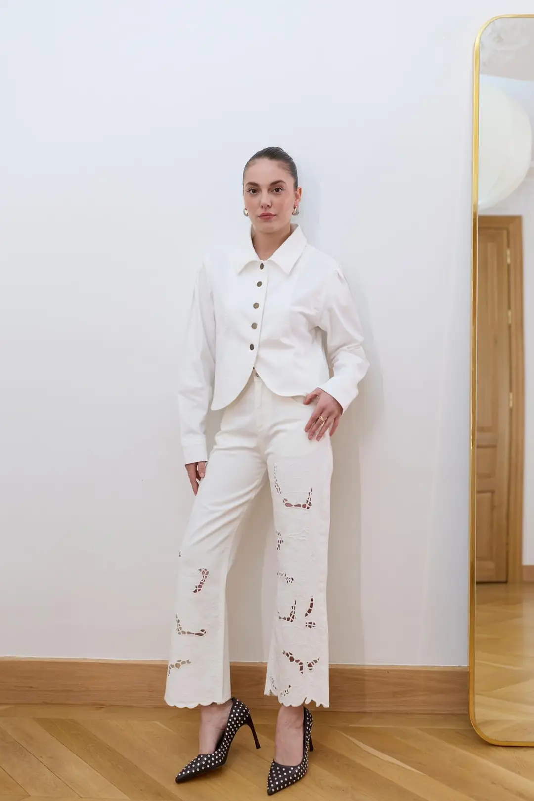 Denim Nakışlı Pantolon