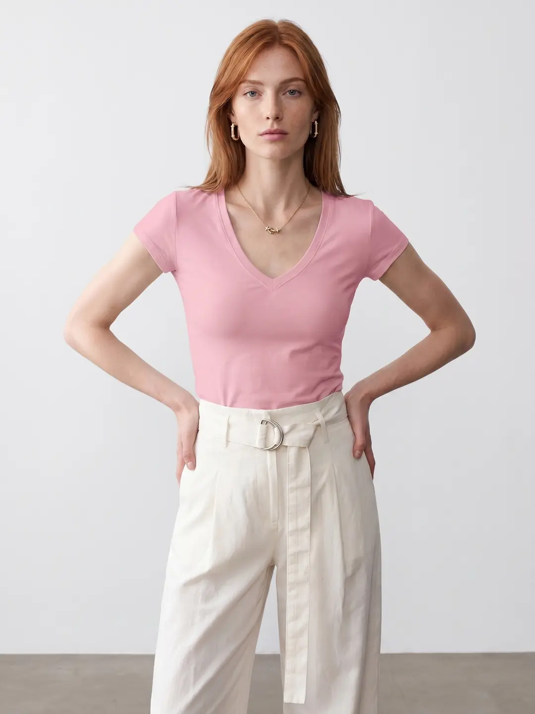 V Yaka Top T-Shirt