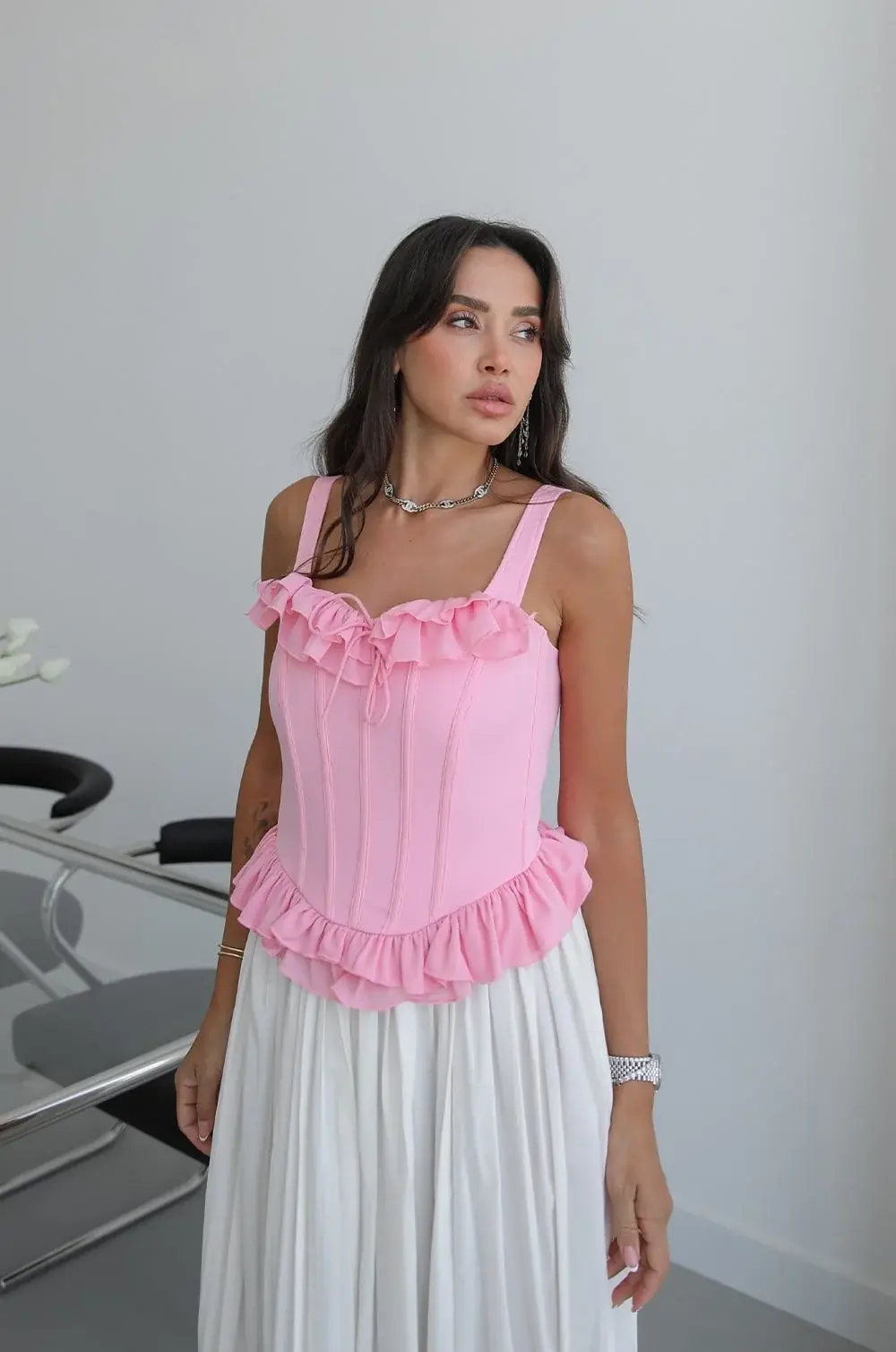 Volanlı Korse Büstiyer