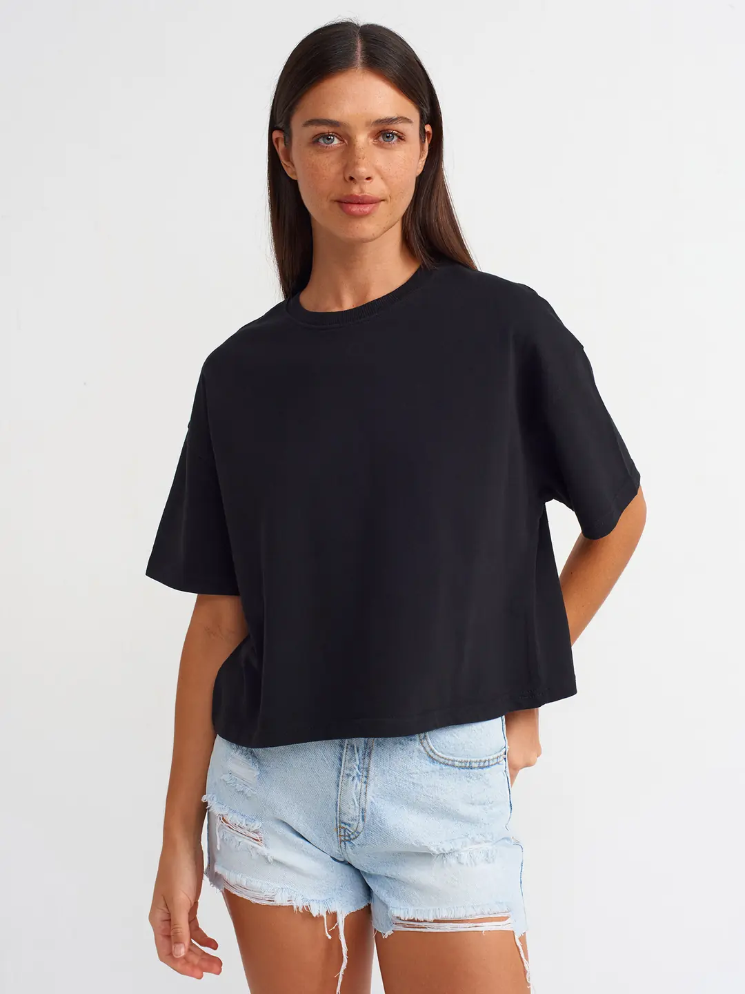 Kısa Kollu Pamuklu T-Shirt